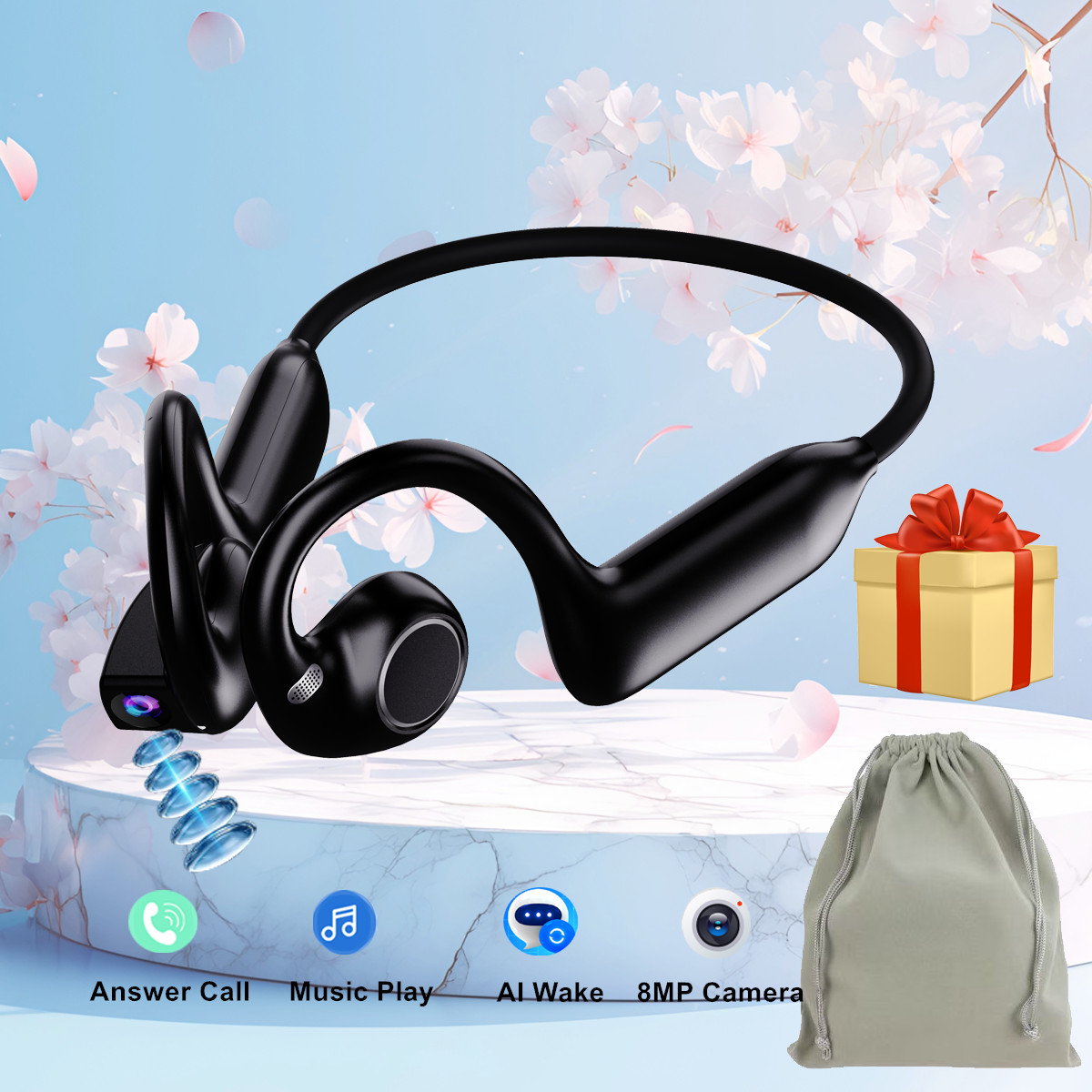 새로운 스마트 카메라 이어폰, 골전도 방식 헤드폰, 개 - Bone Conduction Running Headphones 리뷰 및 가격
