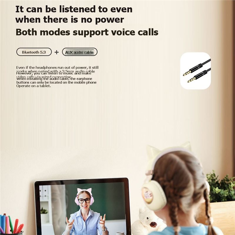 귀여운 고양이 귀 디자인이 적용된 접이식 블루투스 5. - Cat Ear Bluetooth Headset Led 리뷰 및 가격