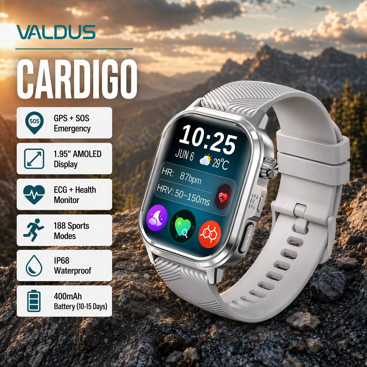 VALDUS CARDIGO 남녀공용 ECG 건강 스마트 - Smartwatches 리뷰 및 가격