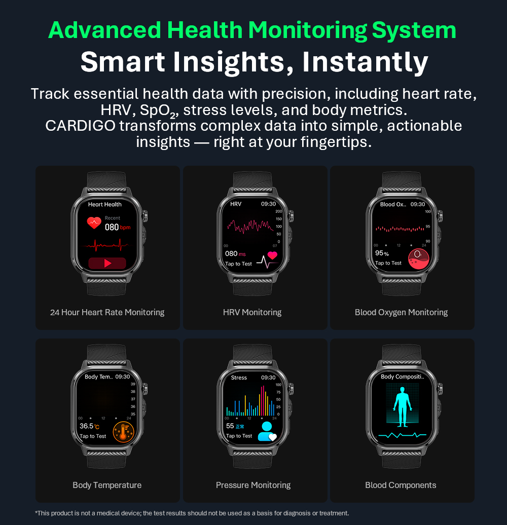 VALDUS CARDIGO 남녀공용 ECG 건강 스마트 - Smartwatches 리뷰 및 가격