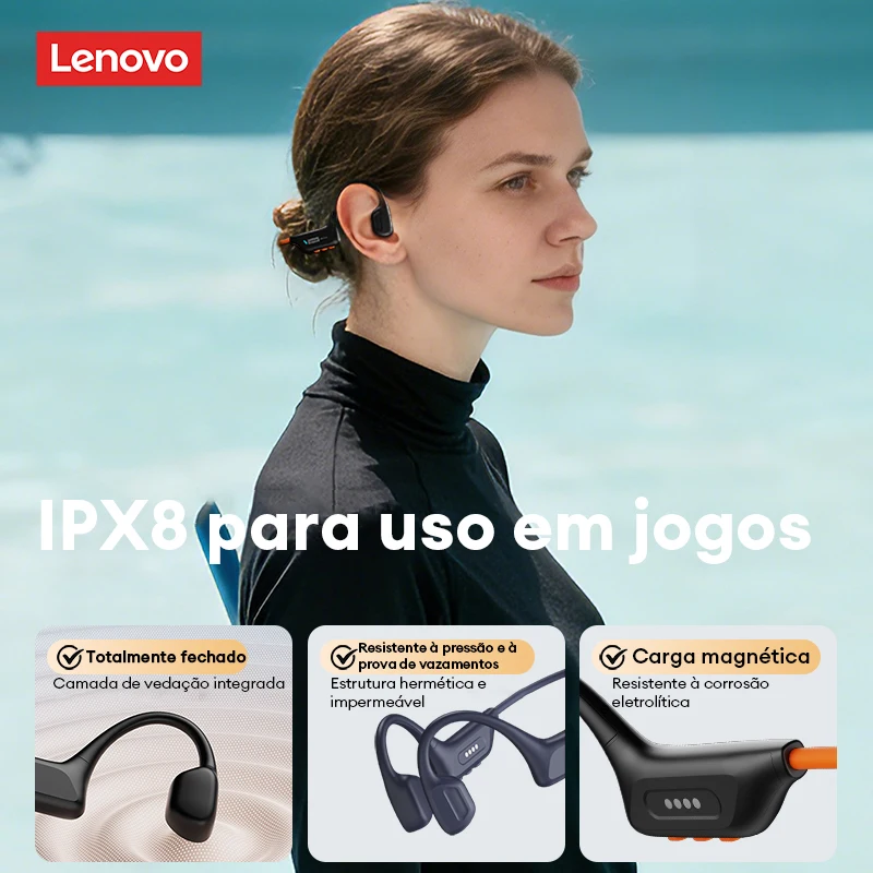 Lenovo S106 IPX8 방수 기능이 있는 골전도 - Type C Wired Earphones With Mic 리뷰 및 가격